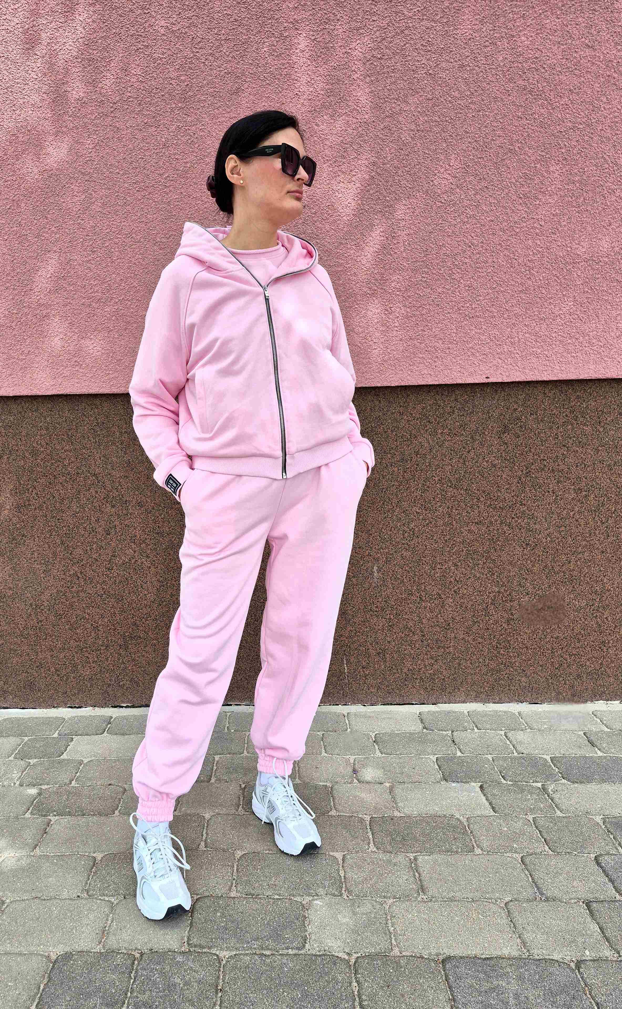 Džemperis su kapišonu + Joggers kelnės /Sweet dreams pink