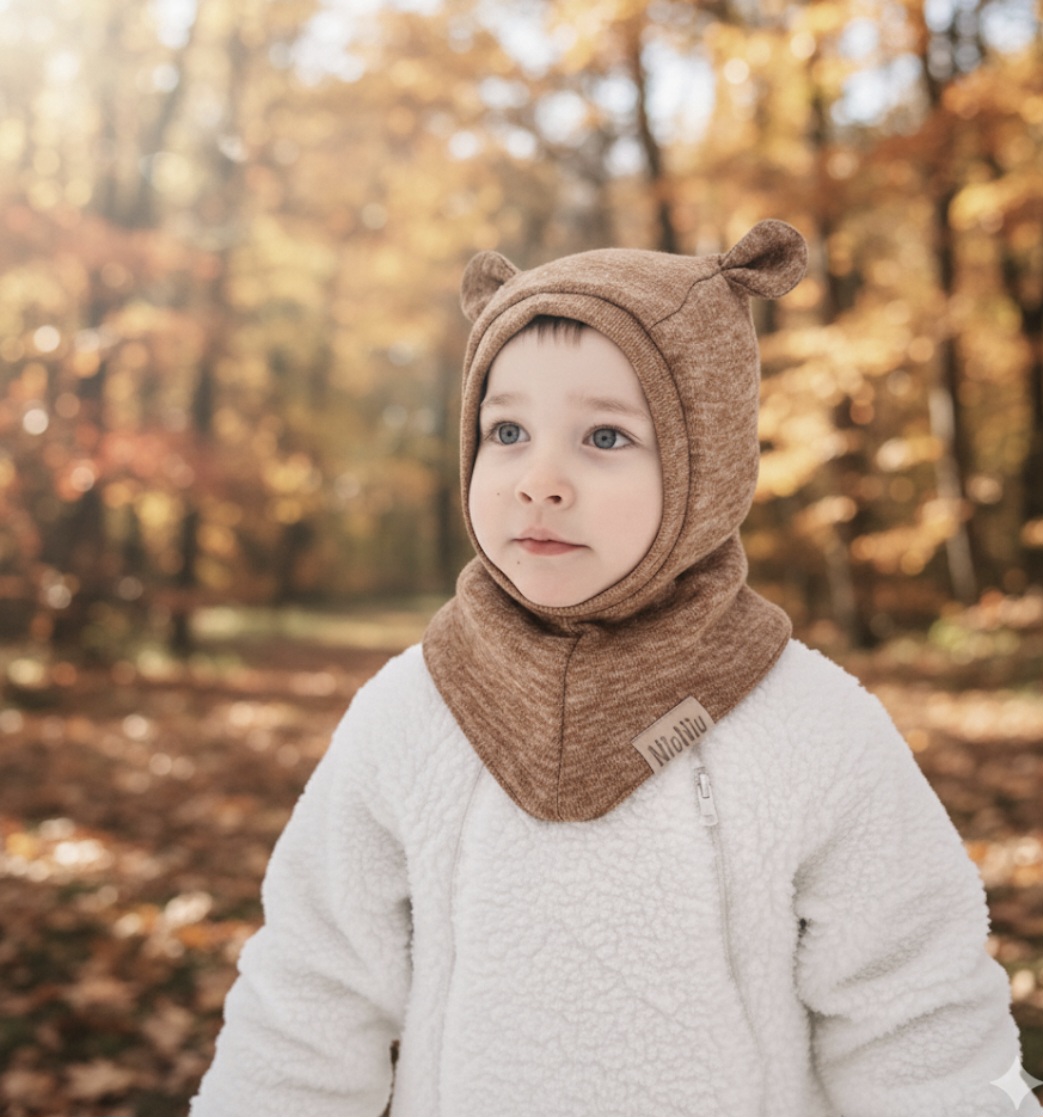 MERINO VILNOS ŠALMUKAS camel melandžo "MEŠKIS"