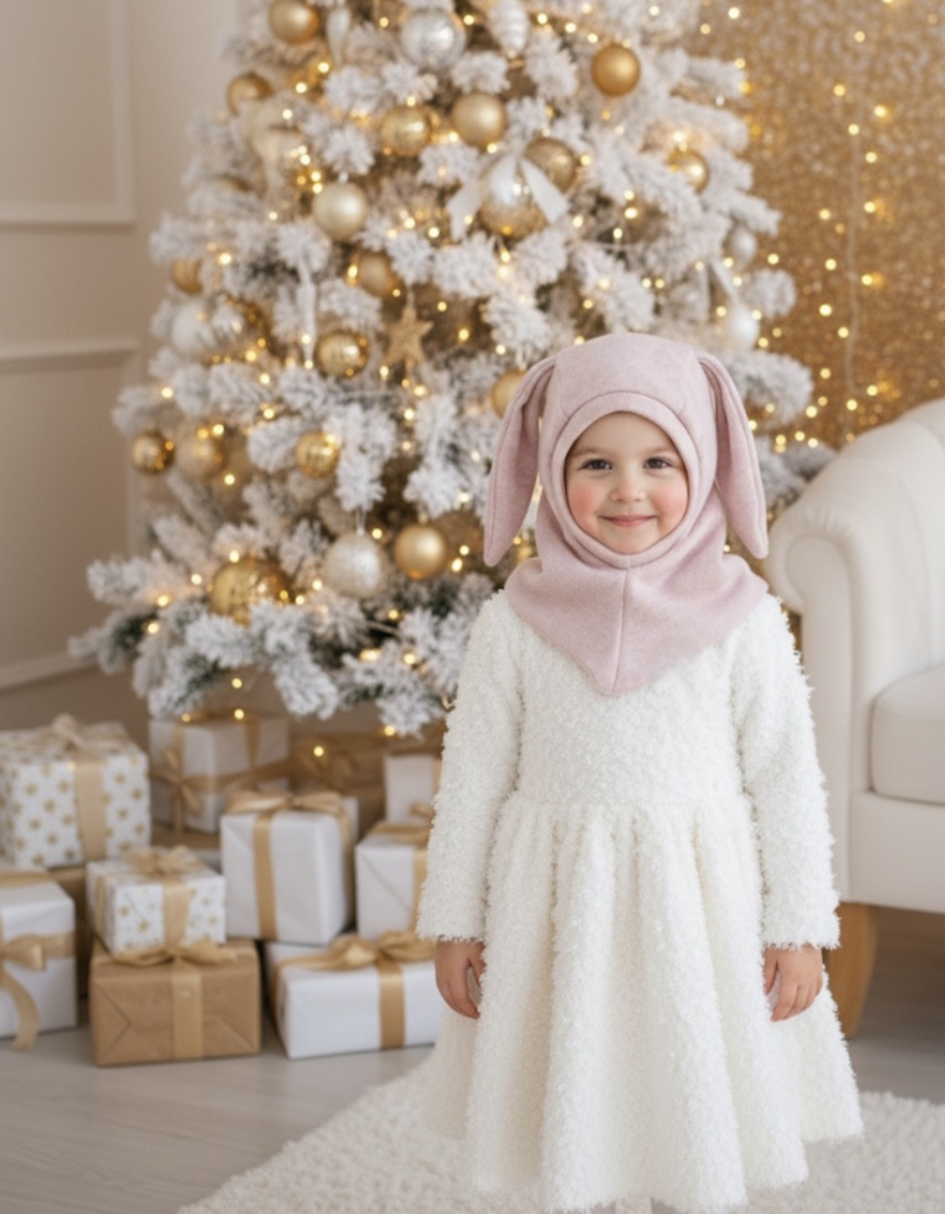 MERINO VILNOS ŠALMUKAS rausvo melandžo "ZUIKIS"