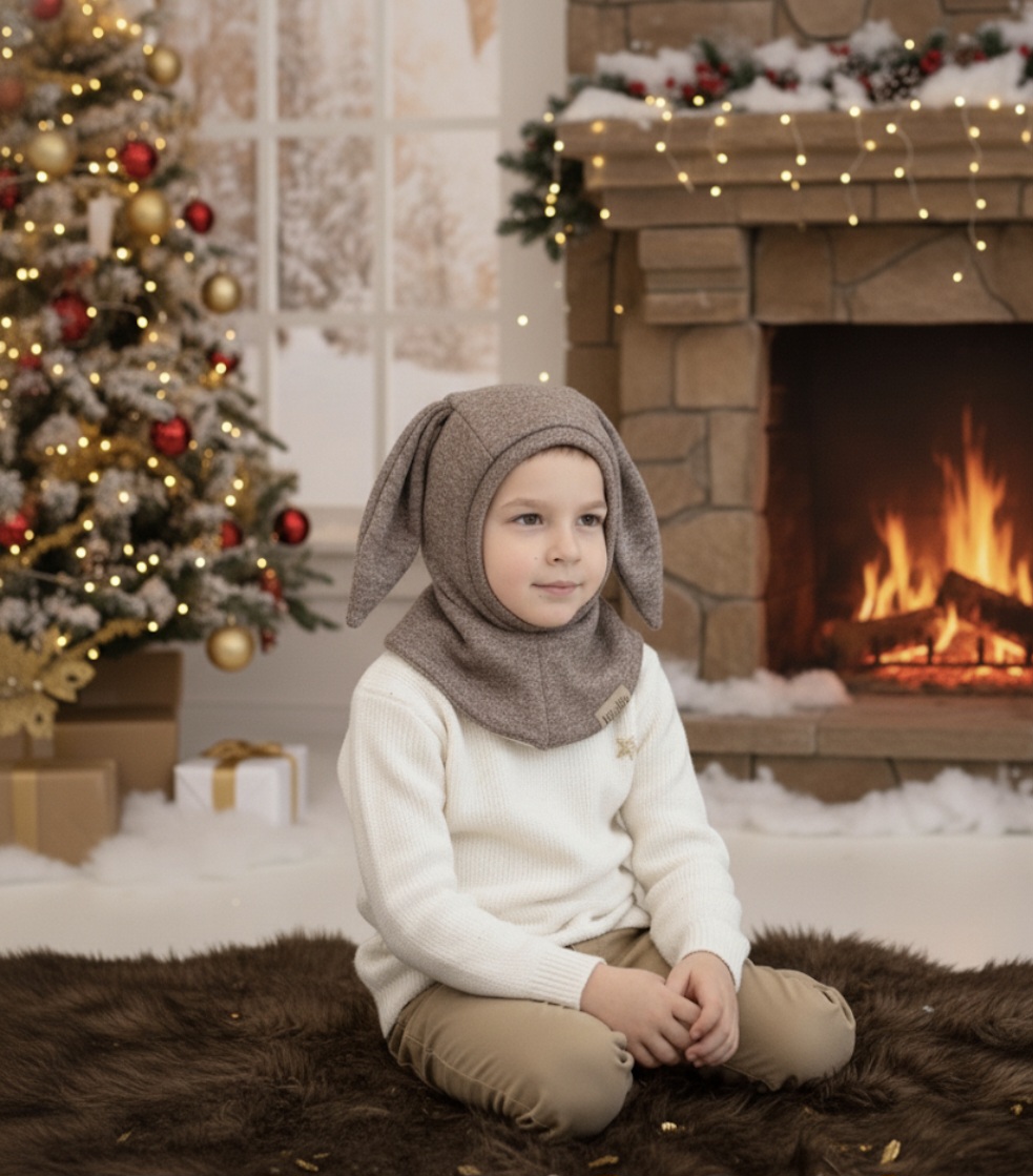 MERINO VILNOS ŠALMUKAS rudo melandžo "ZUIKIS"