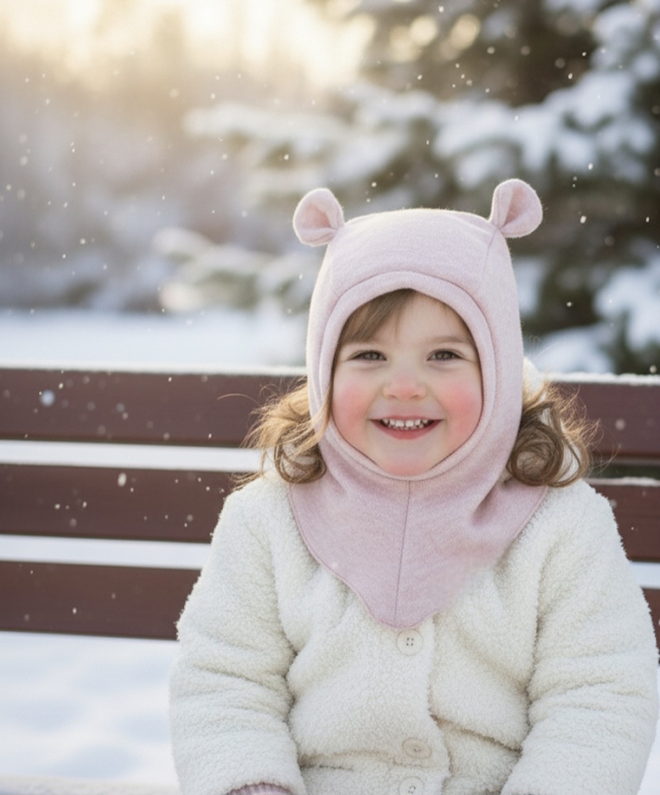 MERINO VILNOS ŠALMUKAS rausvo melandžo "MEŠKIS"
